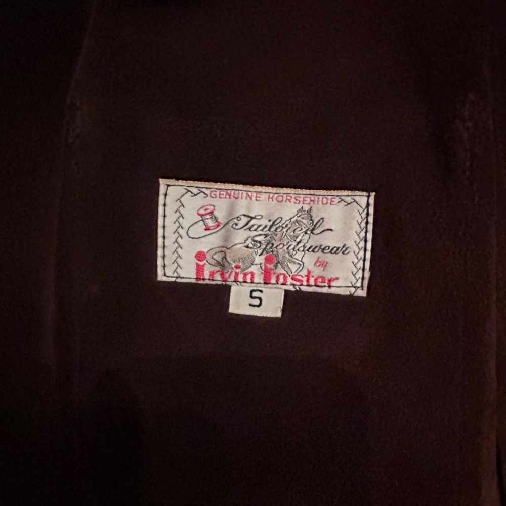 Vintage Irvin Foster Genuine Horsehide Leather Western Brown Vest Size Small - Picture 3 of 7